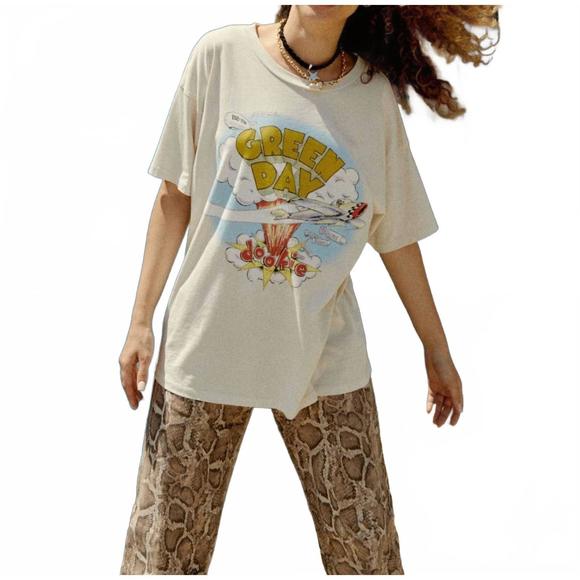 NEW DAYDREAMER green day dookie merch tee top in dirty white - Picture 4 of 5